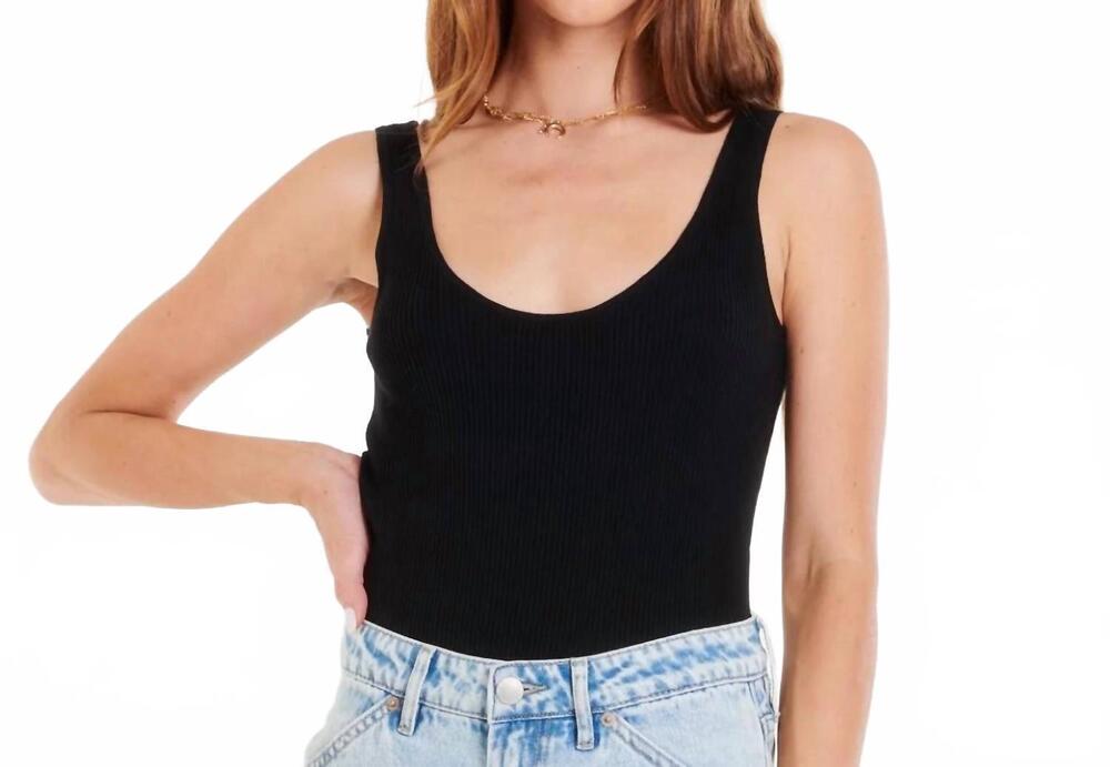 NEW ANOTHER LOVE eve ribbed bodysuit in black